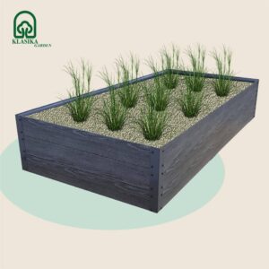 Podwyższona Grządka GPPS – Szara 150x75x30 cm – Klasika Garden