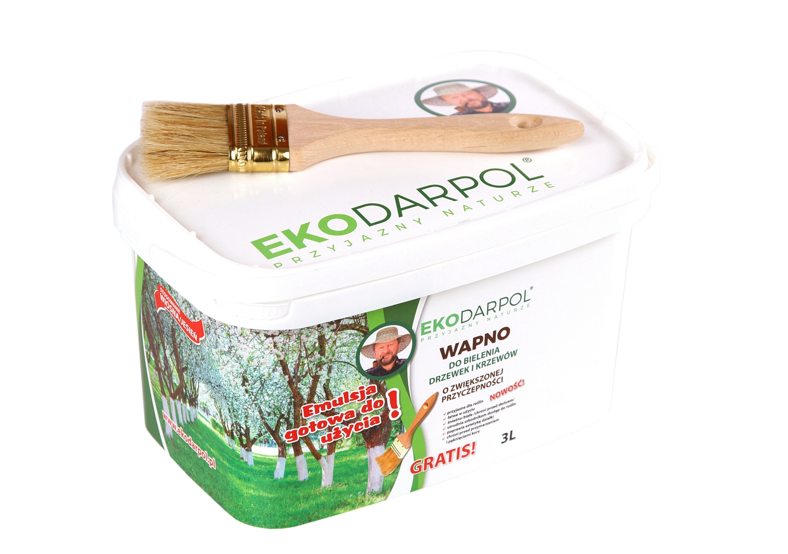 Wapno Do Bielenia Drzewek + Pędzel – 3 l Ekodarpol